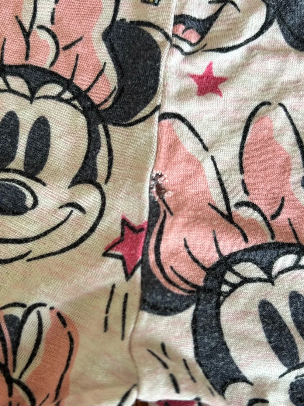 Minnie Mouse Pink Trim Kids Pajama Set